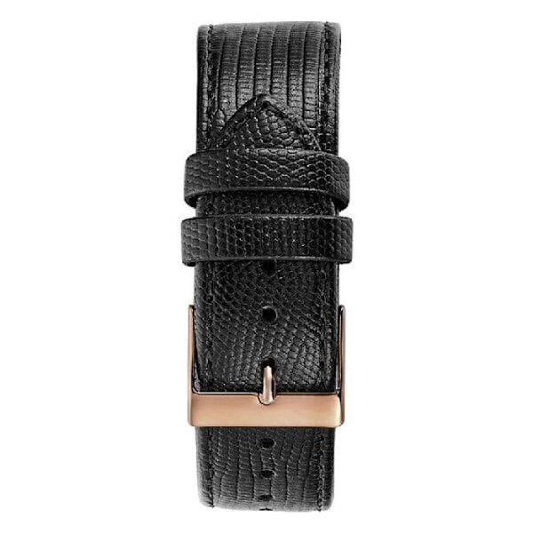 Klocka - Guess - W1041G3 - Svart läder - Rund boett 42 mm - Datumvisare Svart