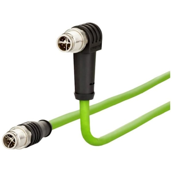 Metz Connect 142M2X19020 M12 Nätverkskabel, patchkabel CAT 6a S-FTP 2,00 m grön PUR-skydd, syrafast, resistent