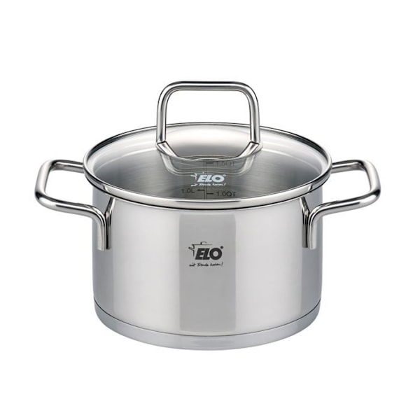 Faitout i rostfritt stål 16 cm av 1,7 liter Elo Citrin Transparent, Grå