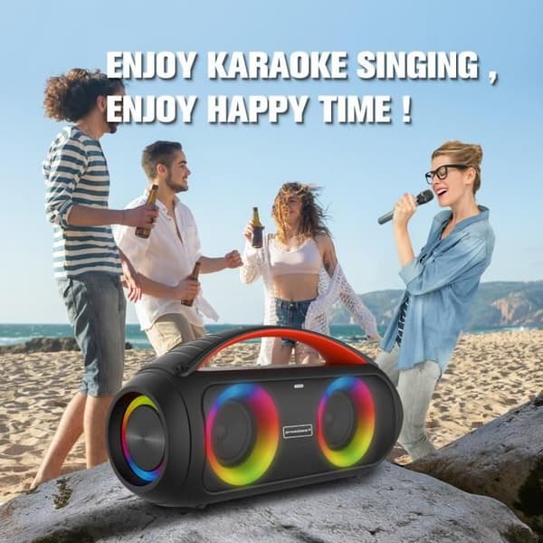 Bluetooth-högtalare - DYNASONIC - D93 - IPX7 Vattentålig - LED-lampor - Stereo TWS