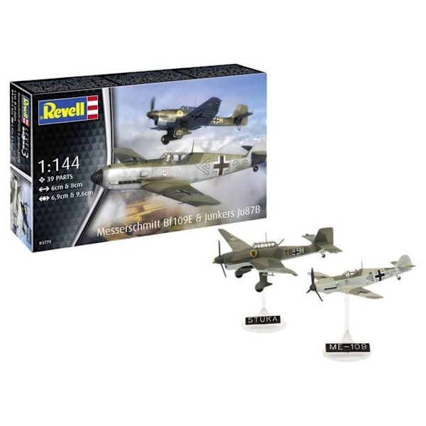 Maquettes Flygplan - Revell - Messerschmitt Bf109E och Junkers Ju87B - Skala 1:144 - 2 modeller - 39 delar