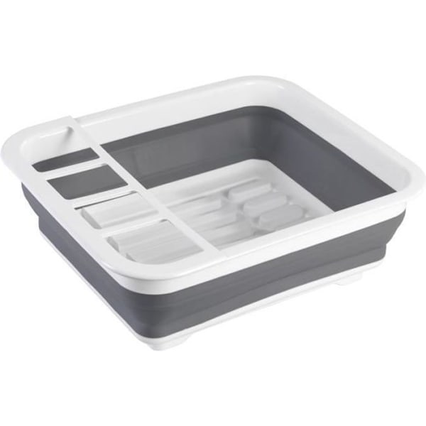 Diskställ - WENKO - Gaia - Fällbart - Plast - Vit-Grå Vit grå