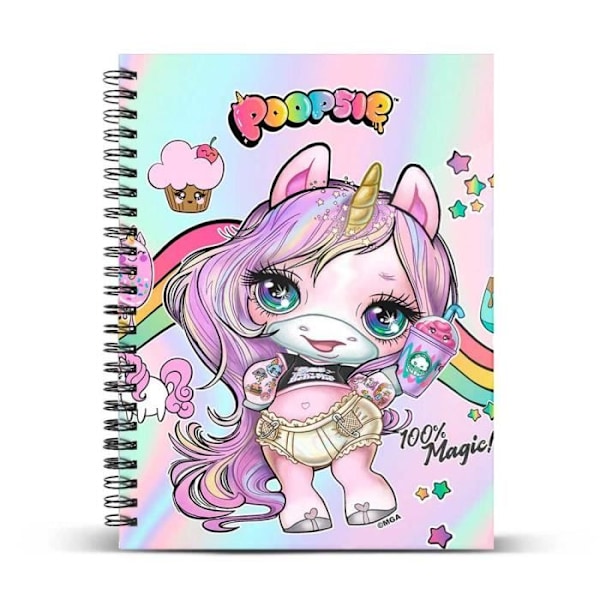Cahier - Poopsie Slime Surprise Magic - Rosa - 100 sidor - One Size - A4 Rosa