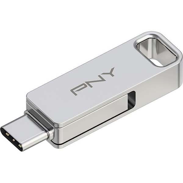 OTG USB 3.2 Key 64GB USB C & USB En Silver Metal PNY