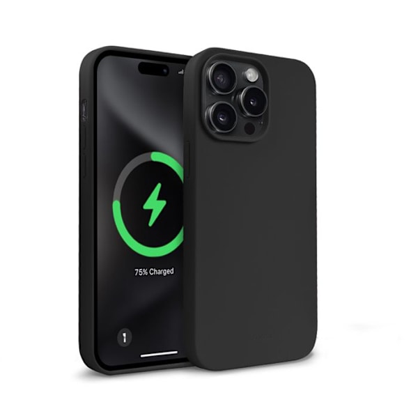 Telefoncase - Crong - iPhone 15 Pro Max - Svart - Mjuk - MagSafe Svart