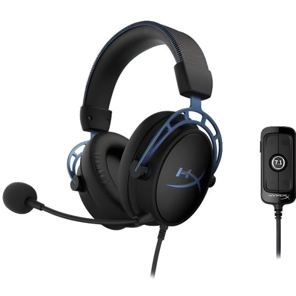 HyperX Cloud Alpha S Blue Headset med avtagbar mikrofon och 7.1 Surround Sound