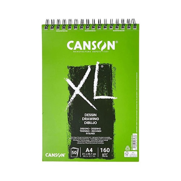 Ritalbum - CANSON - XL® - 50 A4-ark - 160 g - Tillverkad i Frankrike
