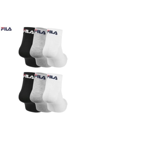Fila Pack om 6 PAR Quarter Socks 39/42 Svart/Vit/Grå 35/38