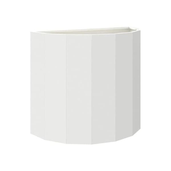 Stålkärl - vidaXL - Vit - 60x30x50 cm - Halvrund - Montering krävs - Utomhusbruk