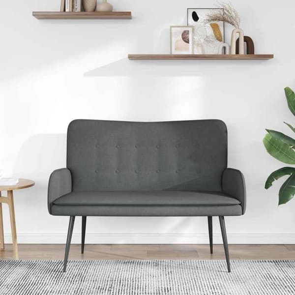 Soffa 2 platser Mörkgrå 115 x 61 x 87 cm tyg -