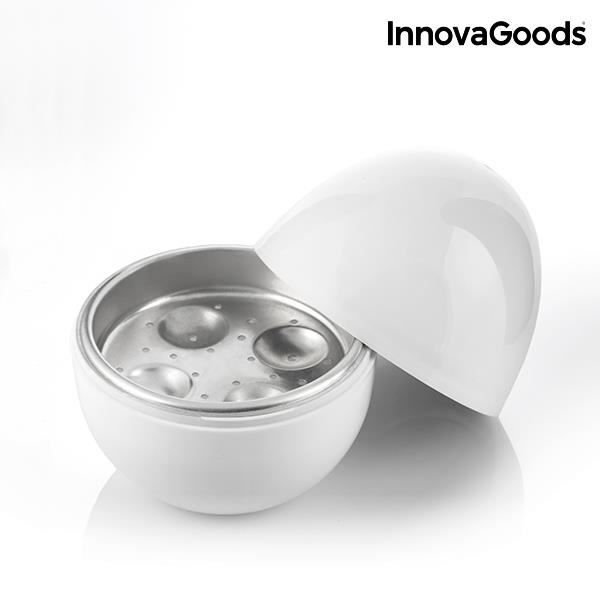 Äggkokare - InnovaGoods - Boilegg - Aluminium och PP - Kapacitet 4 ägg - Funktionell design Vit