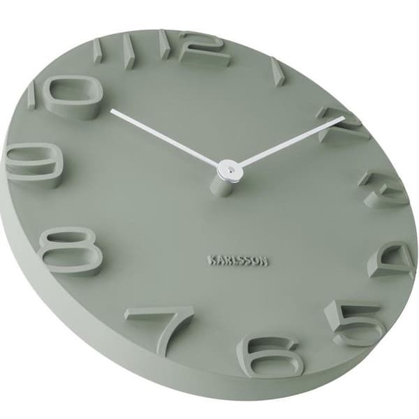 Väggklocka - Present Time - On the Edge - D42cm - Grön - Modern design Grön