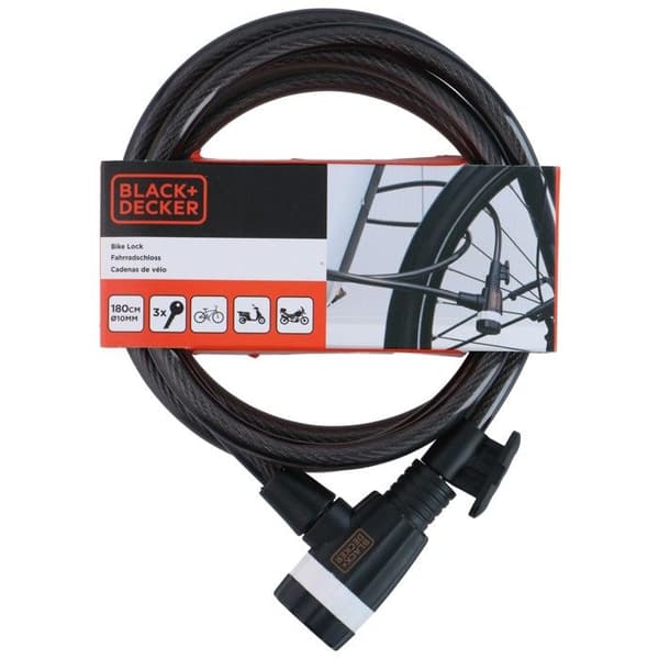 BLACK+DECKER Lås kabel 180CM Svart