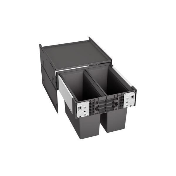 Avfallssamlare - Blanco - Select II 45/2 - 2x 16L hink - Aluminium - Grå Grau