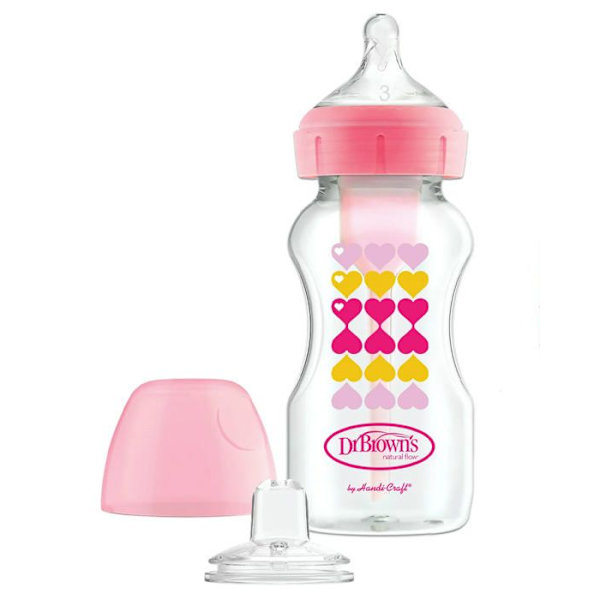 Dr Browns Biberon 270Ml Col Stor Rosa Hjärta