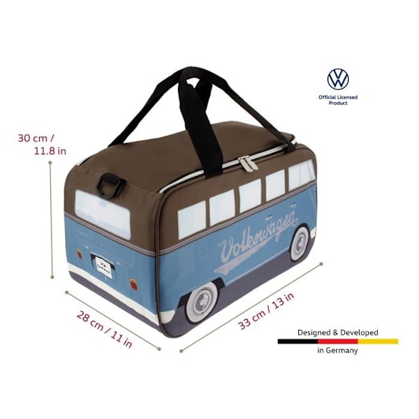 Brisa - BUCB05 - VW Collection - Volkswagen Combi Bus T1 Husbil Isolerad väska 25 L (Petroleum Blå/Brun)