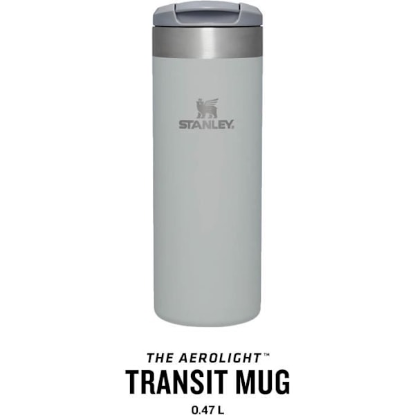 Isolermugg - Stanley - Aerolight Transit - 0,47 L - Metallgrå - Vattentätt lock Metallic Grå