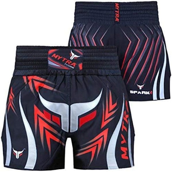 Mytra Fusion Pro Muay Thai Shorts Muay Thai Mix Martial Arts Cage Fight Grappling Shorts - SVART SVART S