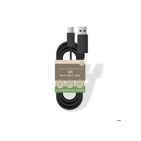 Usb Typ C-kabel 3m - Svart-Tillbehör-HIGH-TECH