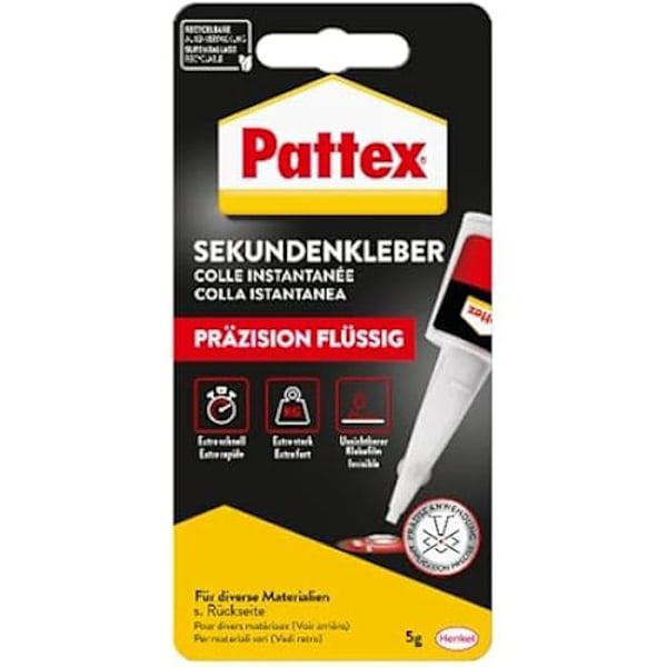 Instantlim - PATTEX - Precision - Extra stark - Vattentålig - 5 g Transparent