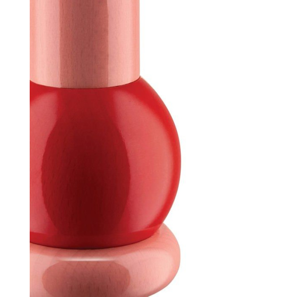 Alessi - MP0210 - Totem Domestici 2 - Salt-, peppar- och kryddkvarnsdesign i bokträ, rosa, rött och gult