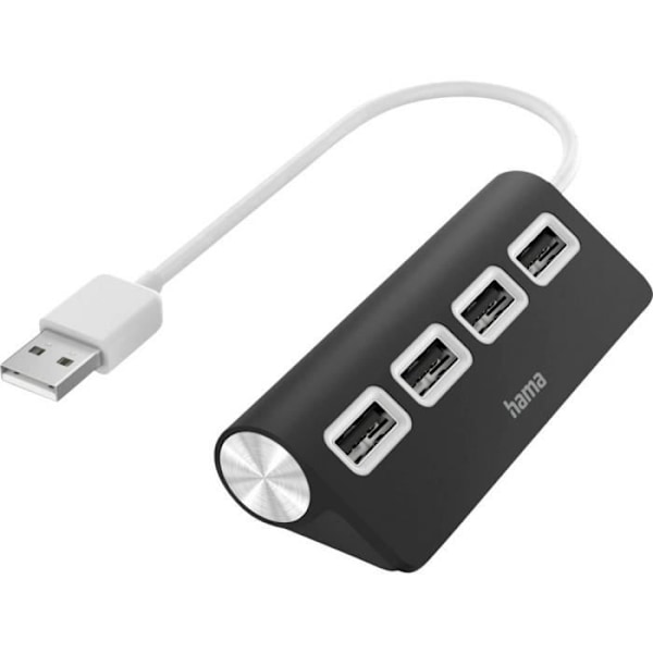 USB-hub - Hama - 4 portar - USB 2.0 - Svart - 4 extra portar