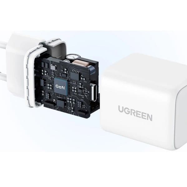Nätadapter - UGREEN - X513 - 30W (GaN) - 1x USB-C - Kompakt vit Vit