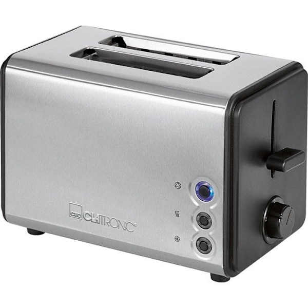 2-skiva brödrost - Clatronic - TA 3620 - Rostfritt stål - 750-850 W - Kontinuerlig bryningsjustering Rostfritt stål
