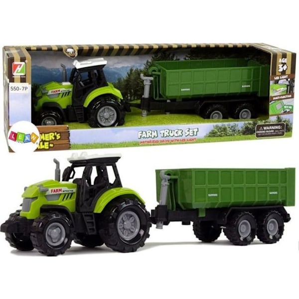 Traktor - jordbruksfordon - byggfordon Leantoys - 511709 - Traktor med släp