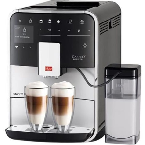 Melitta CAFFEO Barista T Smart Automatisk kaffemaskin med "Cappuccino" ångmunstycke 15 bar silver