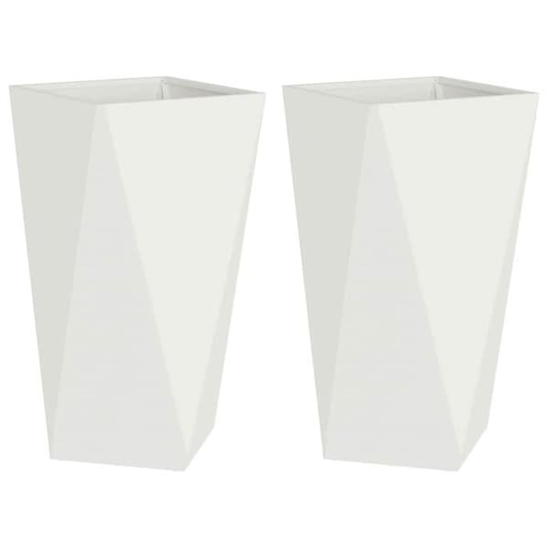 Stålplanterare - vidaXL - 40x40x75 cm - Vit - Montering krävs - Väderbeständig