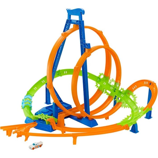 Bilarbana - Hot Wheels - Loopingset - 5 kollisionzoner - 1 bil ingår - Från 4 år Flerfärgad