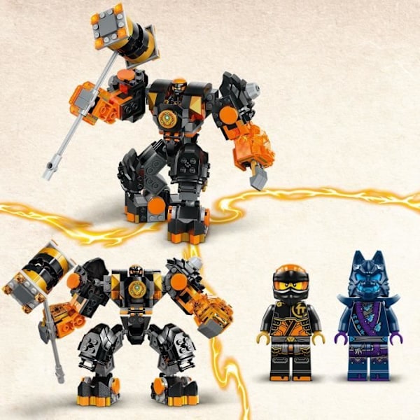 LEGO® 71806 NINJAGO Coles elementarrobot från jorden, leksak med 2 karaktärer inklusive en Cole-minifigur, Ninjapresent Svart