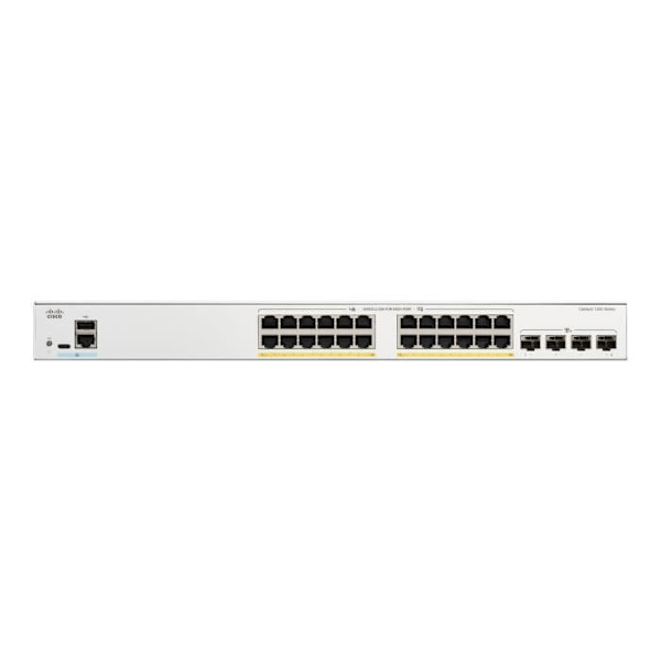 CISCO Catalyst 1200-24P-4X Smart Switch - 24 portar - PoE+ (195 W)