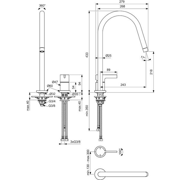Idealisk standard kökskranar - BD422A2