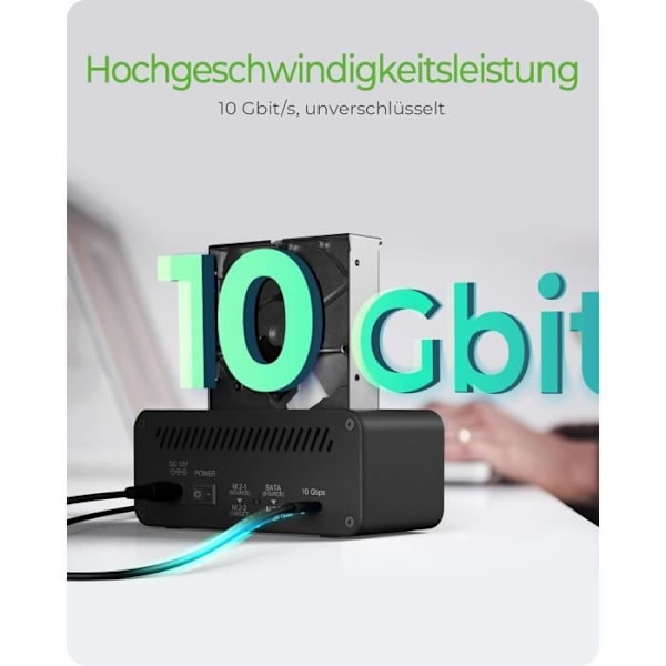 HDD/M.2 NVMe SSD-docka - ICY BOX - IB-2924MSCL-C31 - USB 3.2 Gen 2 - Enkel kloning - 10 Gbit/s
