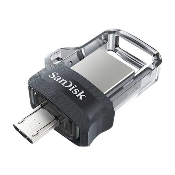 SANDISK ULTRA DUAL DRIVE M3.0 256GB USB-minne - Dubbla anslutningar - Grå