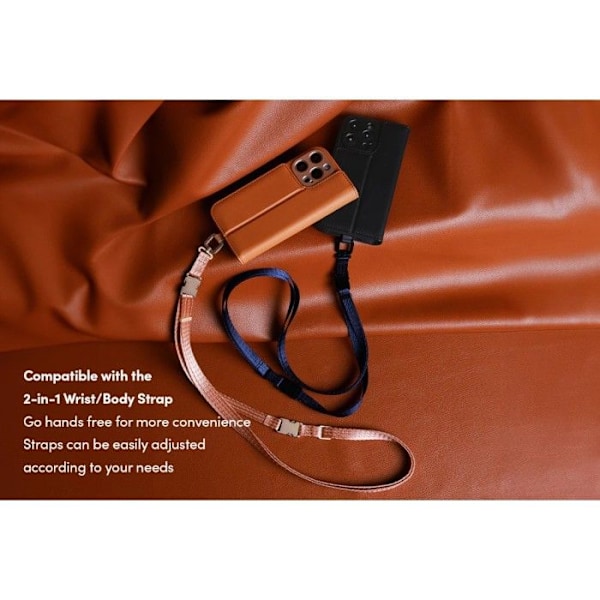 Moshi Overture MagSafe - 3-i-1 läderfodral för iPhone 16 Pro Max (Karamellbrun)