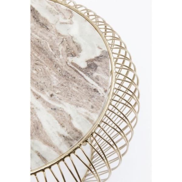 Sidobord Beam guld marmor grå 43cm Kare Design
