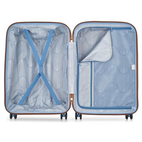 DELSEY PARIS Ljusblå brun resväska för dam och herr - Meteor 2.0 (Freestyle) 4 DR Cabin Trolley 67 cm Himmelblau 182063 ljusblå, brun