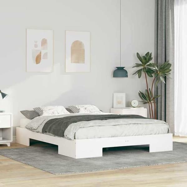 vidaXL Sängram Vit 140 x 200 cm 873029