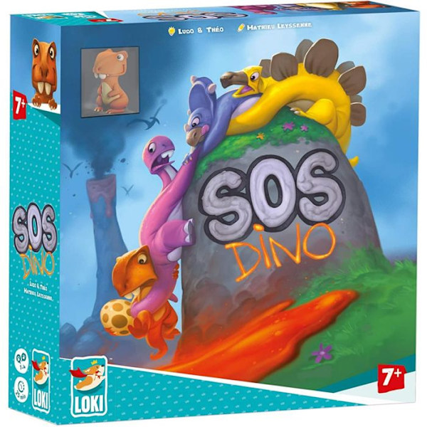 Brädspel - IELLO - SOS Dino - För barn från 7 år och uppåt - Längd 30 min - Blå Blå