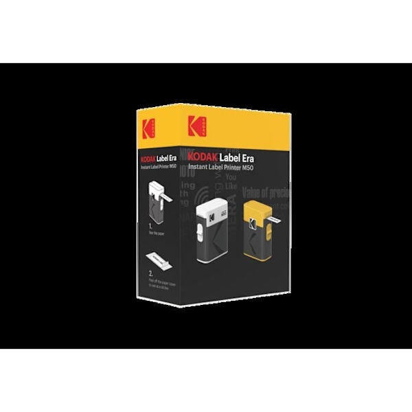 KODAK Memo Label ERA M50 – Kompakt trådlös etikettskrivare, Bluetooth, iOS och Android-kompatibel – Gul