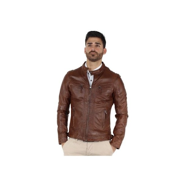 Blouson Oakwood Casey i läder ref 34483 Tabak kastanj M