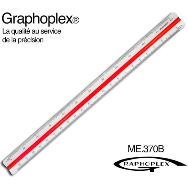 Reducer regel - Graphoplex - Kutch - Triangulär - 30 cm - Skala 1/20 till 1/125