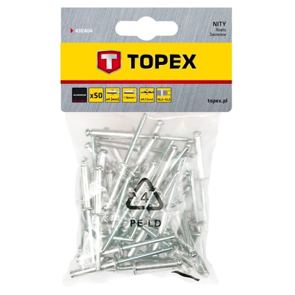 Aluminiumrör 4,0 x 16 mm, 50 st.