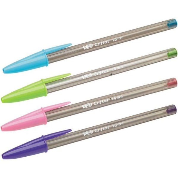Penna - pennsats - Bic refill - 927885 - Cristal Fun kulspetspennor stor spets (1,6 mm) - Limegrön, kartong med 20 st