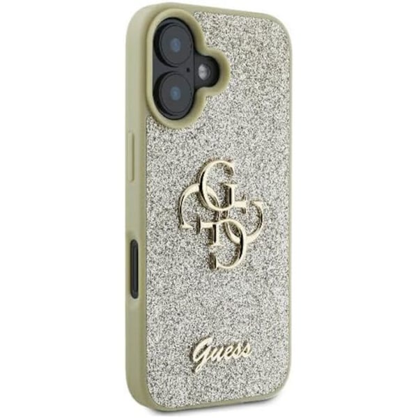iPhone 16 Plus-fodral - Guess Glitter Fixed Big 4G (GUHCP16MHG4SGGD) - Guld