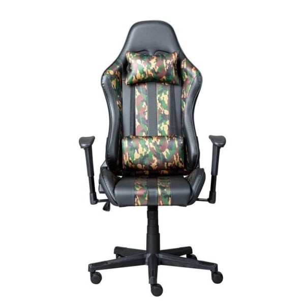 Action Hero gaming stol, i plast med polyuretanstoppning och syntetiskt läderöverdrag i svart färg med i...