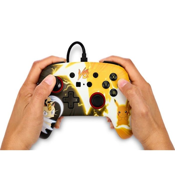 Nintendo Switch trådbunden handkontroll - POWER A - Pikachu vs Meowth Gul